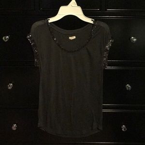 Grey Sequin Edged Shirt